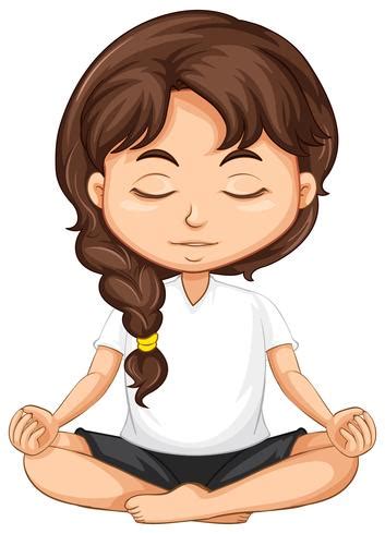 A girl meditation on white background 294213 Vector Art at Vecteezy