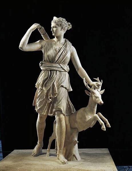 Diana of Versailles, marble statue of Artemis with deer