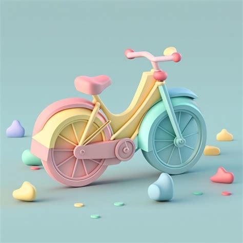 cute isometric bike emoji, soft pastel colors, 3d icon. 20174457 Stock Photo at Vecteezy