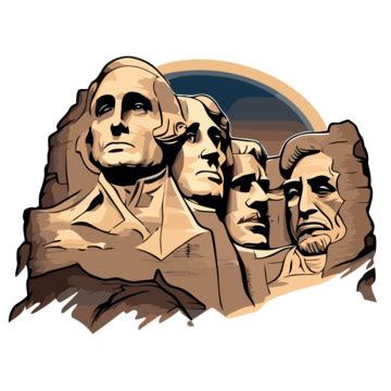 Mt Rushmore Vector, Sticker Clipart The Mount Rushmore National Memorial Saturday Cartoon ...