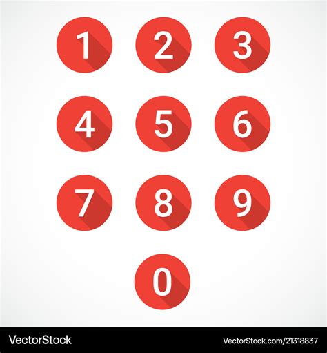 Set red number icons Royalty Free Vector Image