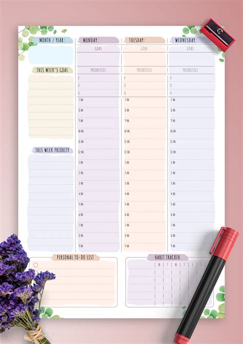 Planners Printable Free - Printable Words Worksheets