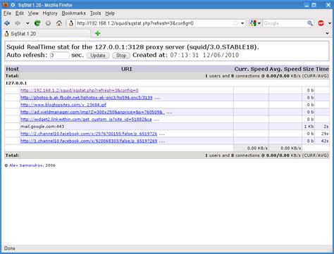 Real-time Squid proxy server log on Web Browser - SqStat | Linux Blog