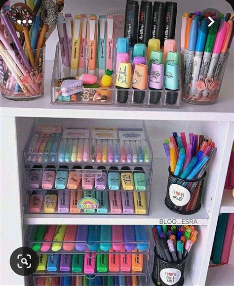 צבע🌈🎨 | Stationary organization, Stationery organization, Cool school supplies