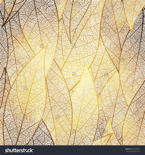 Seamless Pattern Gold Leaf Autumn Leaves Stock Vector 426479872 - Shutterstock