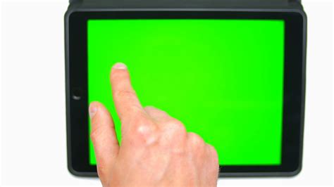 Camera follow the arm! Pad touch screen (green screen, alpha) Stock ...