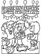 Kleurplaten Verjaardag Kleurplaat Feestje Juffendag Verjaardagsfeestje  sketch template