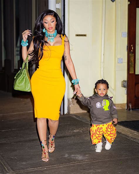 Cardi B Rocks Yellow Dress & Carries Hermes Purse With Her Kids In NYC – Hollywood Life