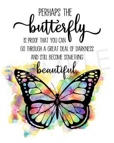 Butterfly Inspirational Printable Wall Decor, Butterfly Quote, Perhaps the Butterfly, INSTANT ...