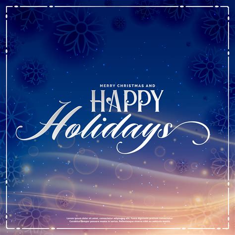 happy holidays winter season greeting with light effect - Download Free ...