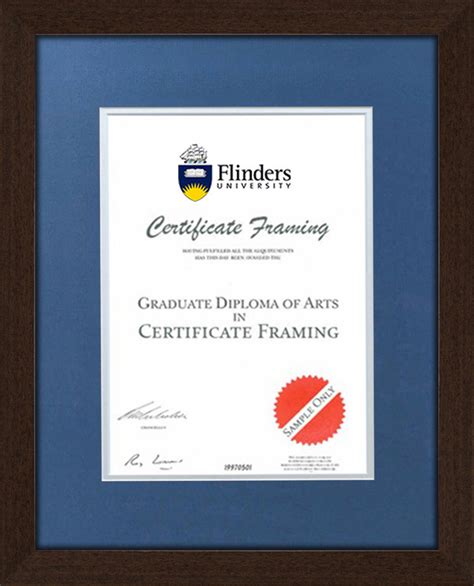 Certificate Frame for a Flinders University Degree. Graduation