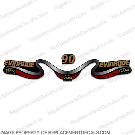 Evinrude 90 Decal Kit - Red