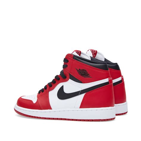 Nike Air Jordan 1 Retro High OG BG 'Varsity Red' (White, Black & Varsity Red)