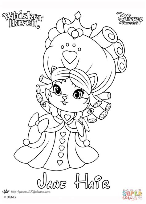 Whisker Haven Jane Hair Princess coloring page | Free Printable ...