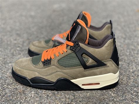 Undefeated x Air Jordan 4 Olive Black Sail - FavSole.com