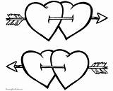 Transmissionpress Arrow Hearts Coloring Page For Love  Nation sketch template