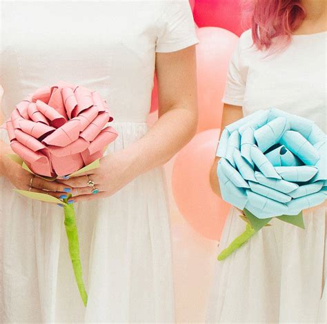 Giant Paper Origami Rose Wedding Bouquet By The Origami Boutique