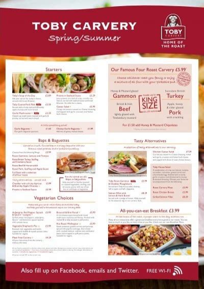 Carvery menu - Toby Carvery