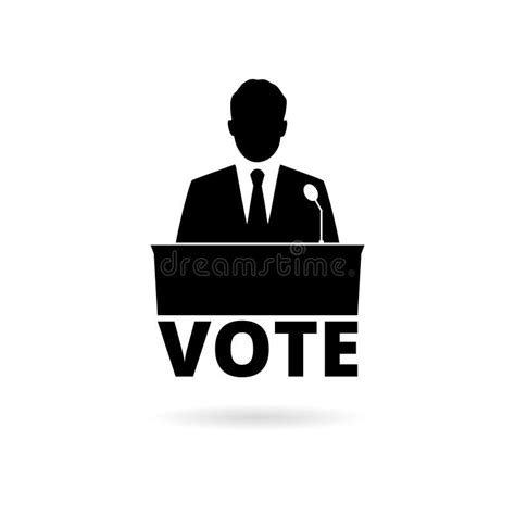 Black Voting Icon, Vote Concept Stock Illustration - Illustration of ...