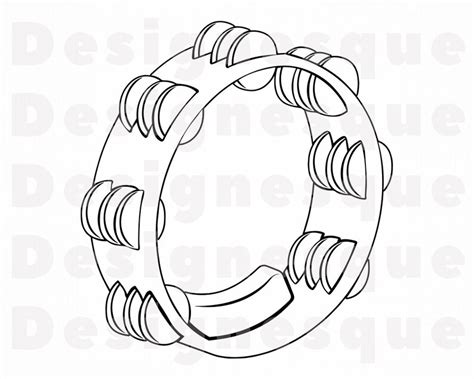 Tambourine Outline SVG Tambourine Clipart Tambourine Files | Etsy