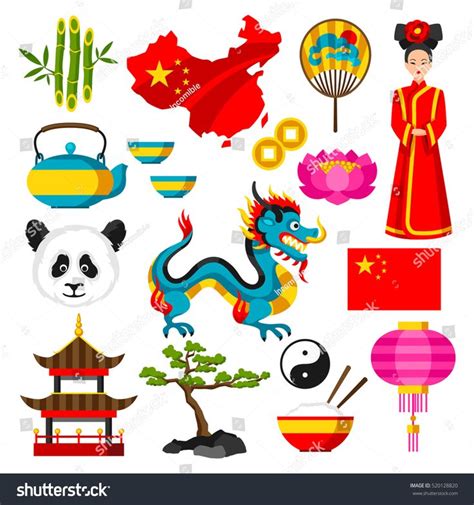 China icons set. Chinese symbols and objects. #Ad , #AFFILIATE, #set#icons#China#objects ...