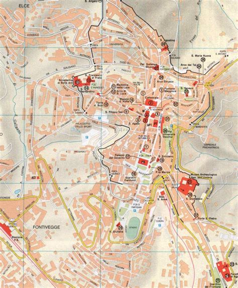 Perugia Map - Italy