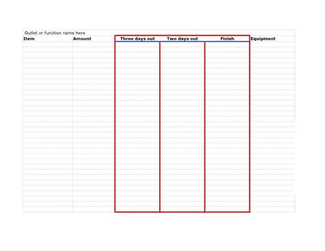 Prep List Template