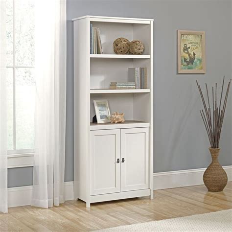 Sauder 417593 Cottage Road Soft White Library With Doors | White ...