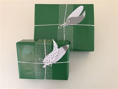 Gift Wrapping Set / 2 Full Paper Sets / Green Wrapping Paper / Silver Ribbon / Twine by ...