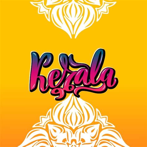 Premium Vector | Kerala Handwritten stock lettering typography States ...