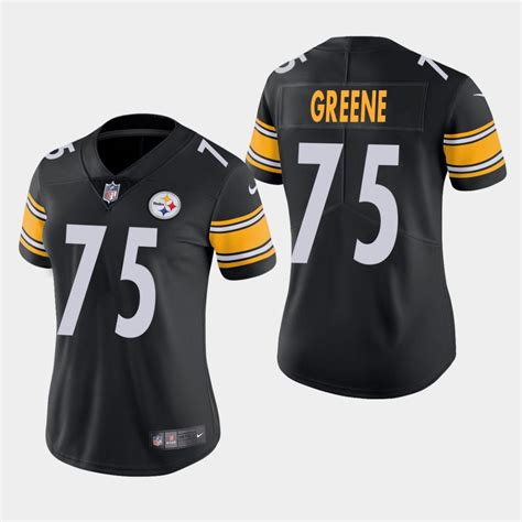 Women's Pittsburgh Steelers #75 Mean Joe Greene Black Stitched Jersey