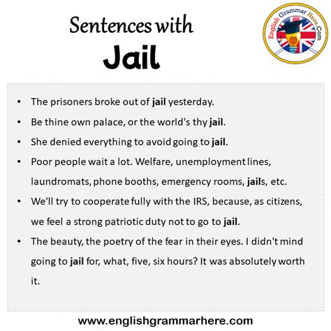 Sentences with Jail, Jail in a Sentence in English, Sentences For Jail ...