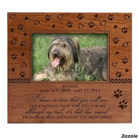 Caring Memorial Beloved Pet Wooden Memorial Frame | Zazzle.com | Pet picture frame, Pet frame ...