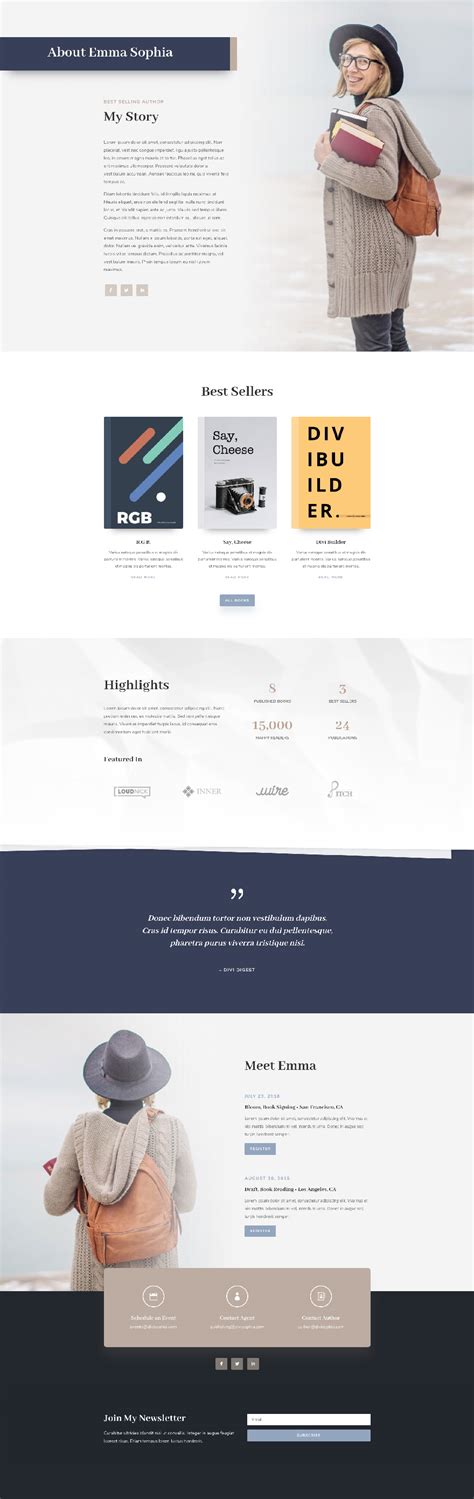 Author About Page Divi Layout by Elegant Themes