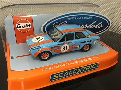 Scalextric C4013 Ford Escort Gulf Edition 1/32 Slot Car.