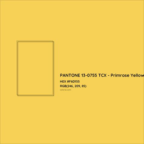 About PANTONE 13-0755 TCX - Primrose Yellow Color - Color codes ...