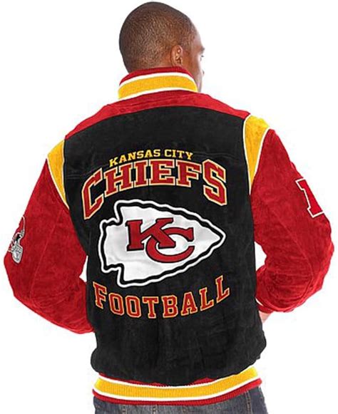 Amazon.com : Kansas City Chiefs Jacket Suede Leather NFL Apparel Chiefs ...