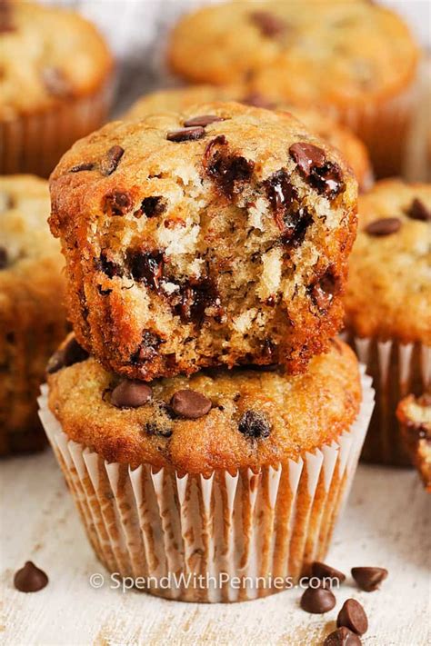 Banana Chocolate Chip Muffins {Quick & Easy!} - Spend With Pennies