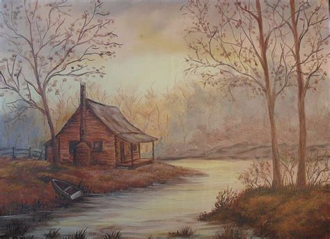 Cabin In The Woods Oil. SIGNED Contemporary by VeiledThroughTime