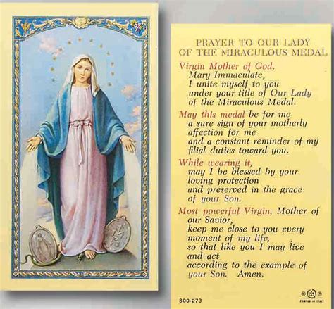 Our Lady of Miraculous Medal Novena and Prayers Booklet - Holy Land Art ...