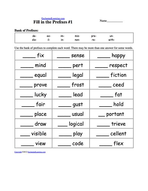 Suffix Worksheet 8th Grade