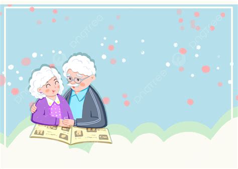 Grandparents Cartoon Character Blue Cute Background, Grandparents Day, Blue, Cartoon Background ...