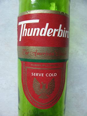 Original Vintage THUNDERBIRD Wine Bottle 375 ML Empty Modesto GALLO Bum ...