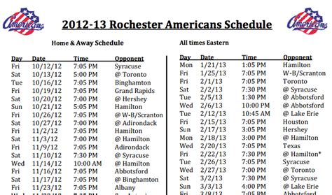 Amerks 2012-2013 Schedule by some Numbers and Highlights – LGA 585