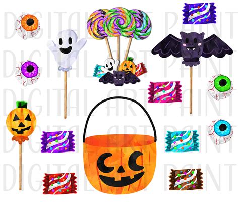 Halloween Candy Clipart Candy Corn PNG Graphics Vintage - Etsy