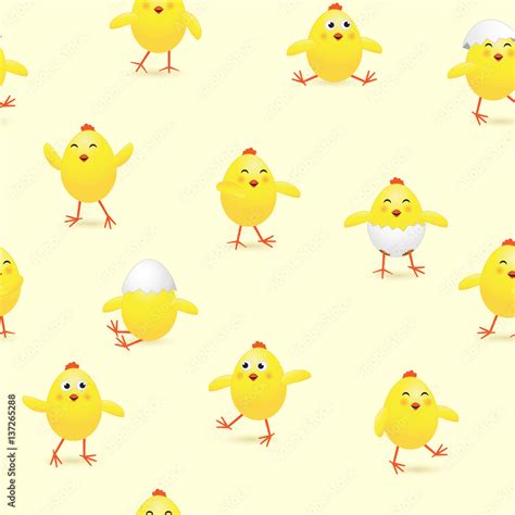 Seamless Easter background with chicks Stock Vector | Adobe Stock