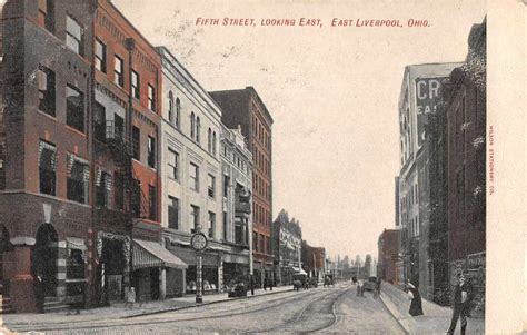 East Liverpool Ohio Fifth Street Looking East Vintage Postcard JI658151 - Mary L. Martin Ltd ...