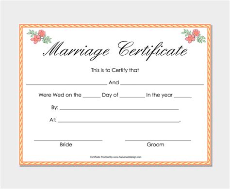 Marriage Certificate Template - 22+ (For Word & PDF) | Marriage certificate, Marriage ...