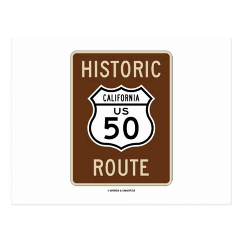 Historic Route US Highway 50 (California) Postcard | Zazzle