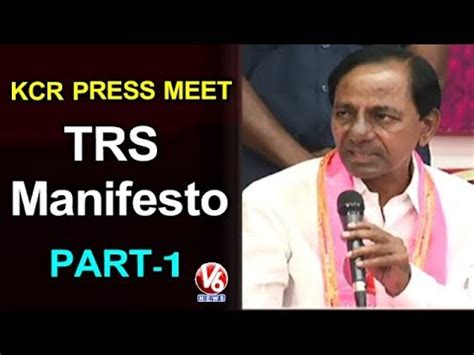 CM KCR Announces TRS Party Manifesto In Telangana Bhavan | Part 1 | V6 ...